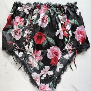 NWT VICTORIA'S SECRET VERY SEXY ATELIER SATIN LACE-TRIM HIGH-WAIST BRIEF PANTY